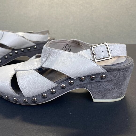 Jeffrey Campbell Genuine Leather Platform/Clogs/Sandals White Size 8.5 M - Picture 13 of 16